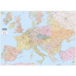 Evropa silniční - nástěnná mapa 113 x 83 cm, lamino + černý hliníkový rám – Sleviste.cz