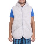 Vlnka vesta z ovčí vlny s kapucí světle šedá – Sleviste.cz