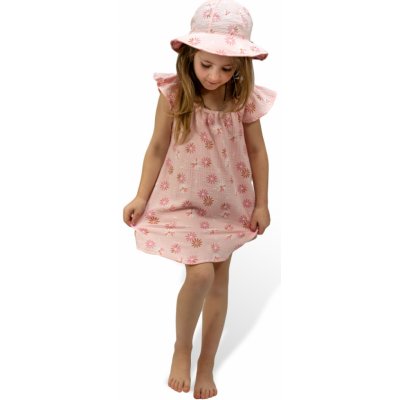 ESITO Dívčí mušelínové šaty Flower pink – Zboží Dáma