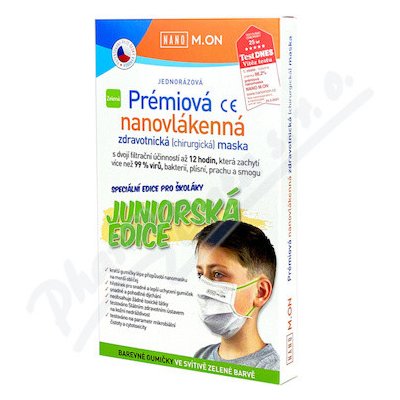 NANO M.ON Prém.nanovláken.maska Junior zel. 10 ks