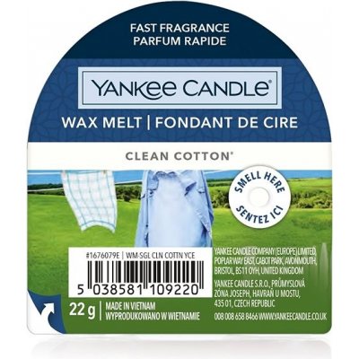 Yankee Candle Clean Cotton vonný vosk 22,7 g – Hledejceny.cz