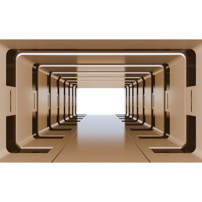 ForWall 3D Fototapeta Béžový tunel papír 368 x 254 cm – Zboží Mobilmania