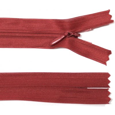 Spirálový zip no.3 skrytý nerozepínací 35cm - více barev color: 563 červená tmavá – Hledejceny.cz