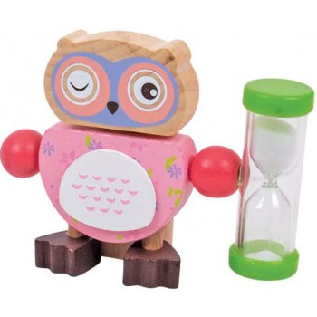 Bigjigs Toys přesýpací hodiny sovička 1ks žlutá