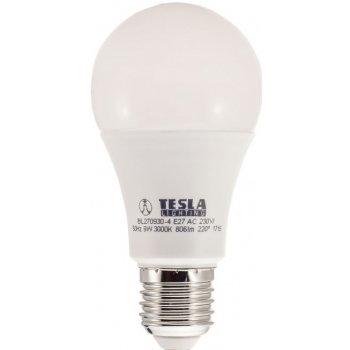 Tesla LED žárovka BULB E27 9W 230V 806lm 25 000h 3000K teplá bílá 220°