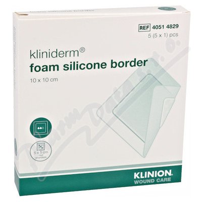 Kliniderm Pěnový silikon.obvaz s okr. 10 x 10 cm 5 ks – Zboží Dáma
