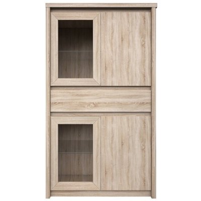 Arten Norton se skleněnými dvířky a zásuvkou dub sonoma – Zboží Mobilmania