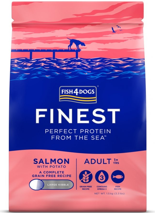 Fish4dogs malé pro dospělé psy Finest losos s bramborami 1,5 kg