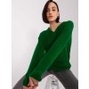 Dámský svetr a pulovr BASIC oversize svetr s výstřihem do v ba sw 8029.75p dark green