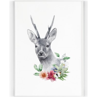 Plakát / Obraz Srnec A4 - 21 x 29,7 cm Tiskové plátno – Hledejceny.cz