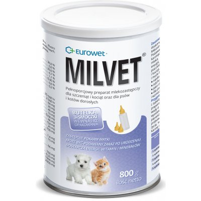 Eurowet Milvet náhradní mléko pro štěňata a koťata 0,8 kg