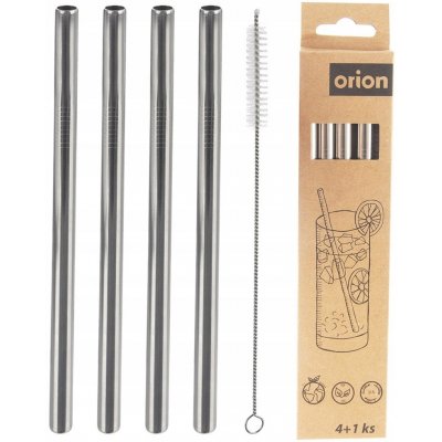 Orion 151450 Nápojové brčko na smoothie 4 ks s kartáčkem – Sleviste.cz