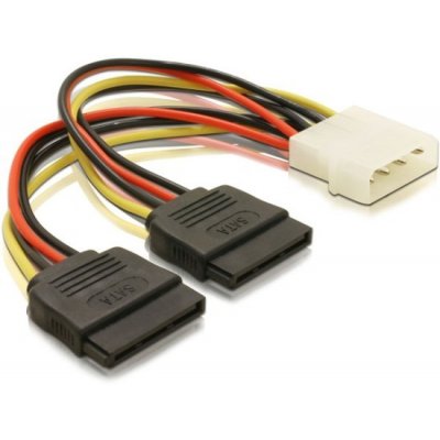 Delock 60102 Adaptér napájení z Molex 4-pin na 2x SATA 15-pin – Zboží Živě