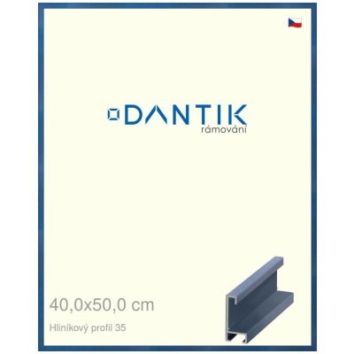 DANTIK rámeček 40 x 50 | ALU profil 6035 Dýha barevná modrá královská Plexi Čiré – Zboží Mobilmania