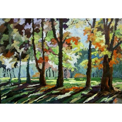 Alice Valkárová, Pestrý podzim, Malba na kartonu, olejové barvy, 40 x 30 cm – Zboží Mobilmania