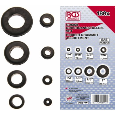 Průchodky gumové, sada 180 dílů - BGS 8112 – Sleviste.cz