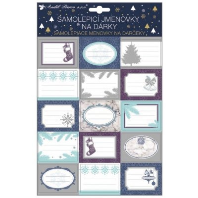 Anděl Samolepicí jmenovky na dárky - s glitry - 15 ks - 10385 – Zboží Dáma