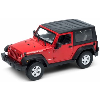 Welly Jeep 2007 Wrangler Rubicon Soft top Červený 1:24