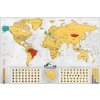 Nástěnné mapy Stírací mapa světa EN - blanc gold XXL