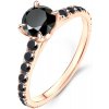 Prsteny Savicki zásnubní prsten Share Your Love růžové zlato černé diamanty SYL P3CZR