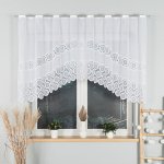 Dekorační oblouková krátká záclona na žabky nebo garnýž MARIA 120 bílá 250x120 cm MyBestHome – Hledejceny.cz