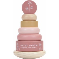 Tiamo Little Dutch dřevěné nasazovací kroužky Pink new
