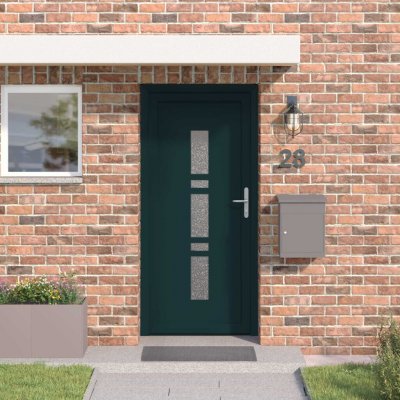 OMAXI Vchodové dveře Antracitová 108 x 208 cm PVC 787594 – Hledejceny.cz
