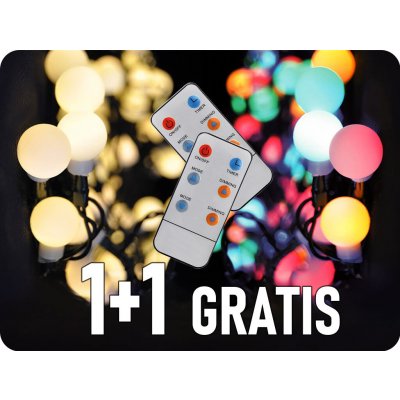 Solight LED 2v1 venkovní vánoční řetěz, dálkový ovladač, 100xLED, RGB+W, 10m+5m, 8 funkcí, IP44, 1+1 zdarma! [1V08-RGB] – Hledejceny.cz