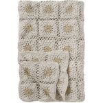 Ib Laursen Ručně háčkovaný přehoz Flowers 130 × 170 cm, béžová barva, textil – Sleviste.cz