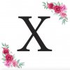 Svatební jmenovka Svatba-eshop Písmeno X kartička s růžemi - písmena k sestavení jmen a nápisů