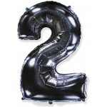 FLEXMETAL Balón foliový číslice ČERNÁ BLACK 102 cm 2 – Zboží Dáma