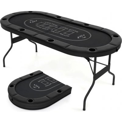 Costway Skládací pokerový stůl pro 6-8 hráčů 180 cm – Zboží Dáma