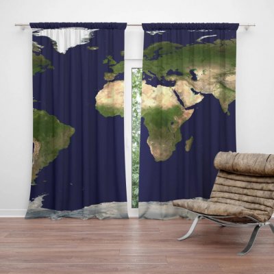 Sablio Závěs Fotka z družice: 2ks 140x250cm – Hledejceny.cz