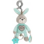 Baby Mix plyšová hračka s vibrací králík mátový – Sleviste.cz