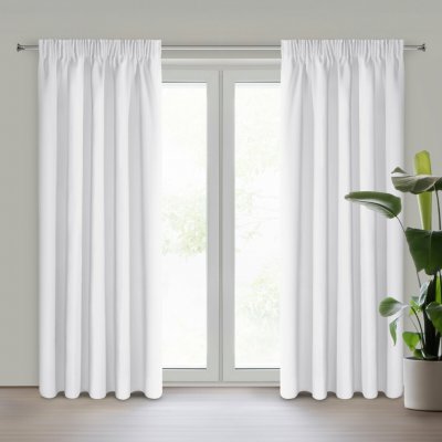 EUROFIRANY ZATEMŇOVACÍ ZÁVĚS NA PÁSCE LOGAN 135X270 CM BÍLÁ – Zboží Mobilmania