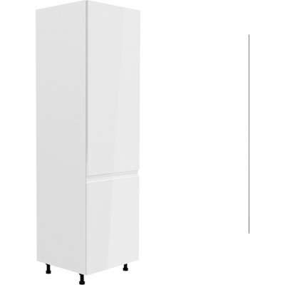 Kondela Skříňka na lednici, bílá / bílá extra vysoký lesk, pravá, AURORA D60ZL – Zboží Mobilmania