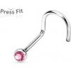 Piercing Šperky4U zahnutý piercing do nosu zirkon N1122P-020