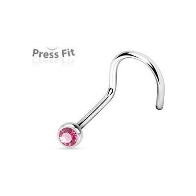 Šperky4U zahnutý piercing do nosu zirkon N1122P-020 – Zboží Dáma