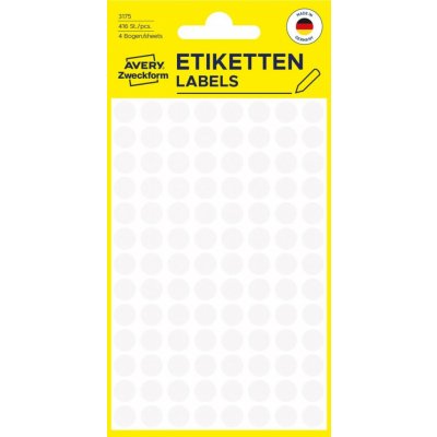 Avery Zweckform 3175 Samolepící kolečka 8 mm 416 ks bílé – Zboží Dáma