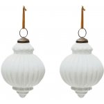 Set dvou bílých skleněných vánočních ozdob Kave Home Irlo 10 cm – Hledejceny.cz