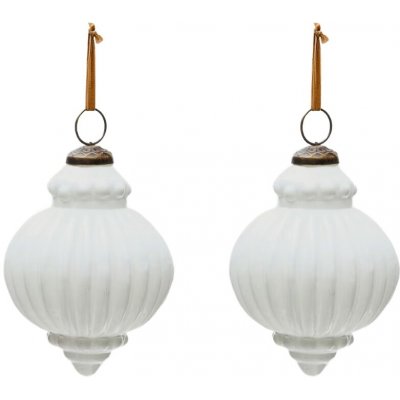 Set dvou bílých skleněných vánočních ozdob Kave Home Irlo 10 cm – Hledejceny.cz