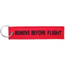 Přívěsek na klíče FOSTEX remove before flight červeno/černá