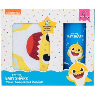 Pinkfong Baby Shark pěna do koupele 250 ml + mycí rukavice pro děti dárková sada – Zboží Mobilmania