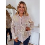 Zazza Krémová košile se zlatými květy – Zboží Dáma