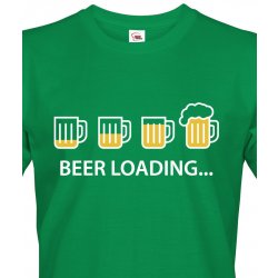 Bezvatriko 0187 tričko s pivním potiskem Beer loading zelená