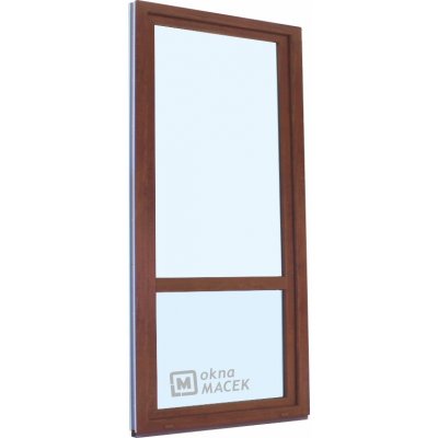 Kömmerling balkonové dveře 70 AD s příčkou levé ořech/ořech 90 x 240 cm s klikou+ PVC rám – Hledejceny.cz