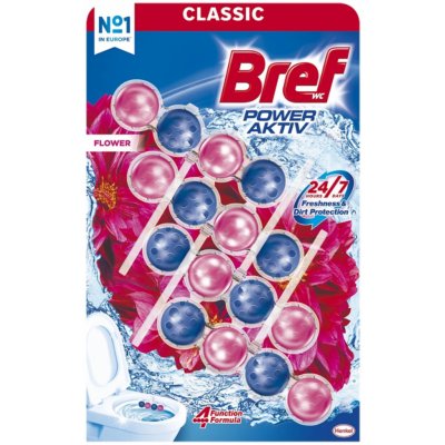Bref Power Aktiv WC blok tuhý WC blok Flower blossom 4 x 50 g – HobbyKompas.cz