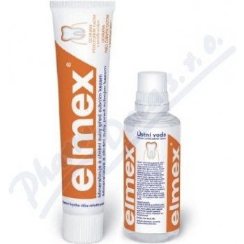 Elmex zubní pasta 75 ml + ústní voda 100 ml