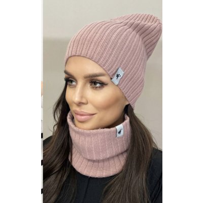 Fashionweek dámská čepice a šála cashmere touch S2204 špinavě růžová – Hledejceny.cz