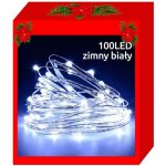 ISO 7267 Světelný řetěz na baterie 100 LED studená bílá 10 m – Hledejceny.cz